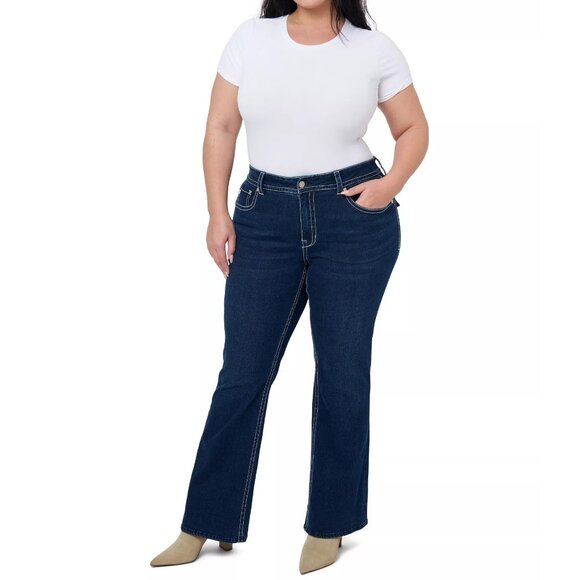 Seven7 Womens Plus Starlette Boot Comfortable Mid Rise Jeans Blue Size 20W NWT - Picture 1 of 6